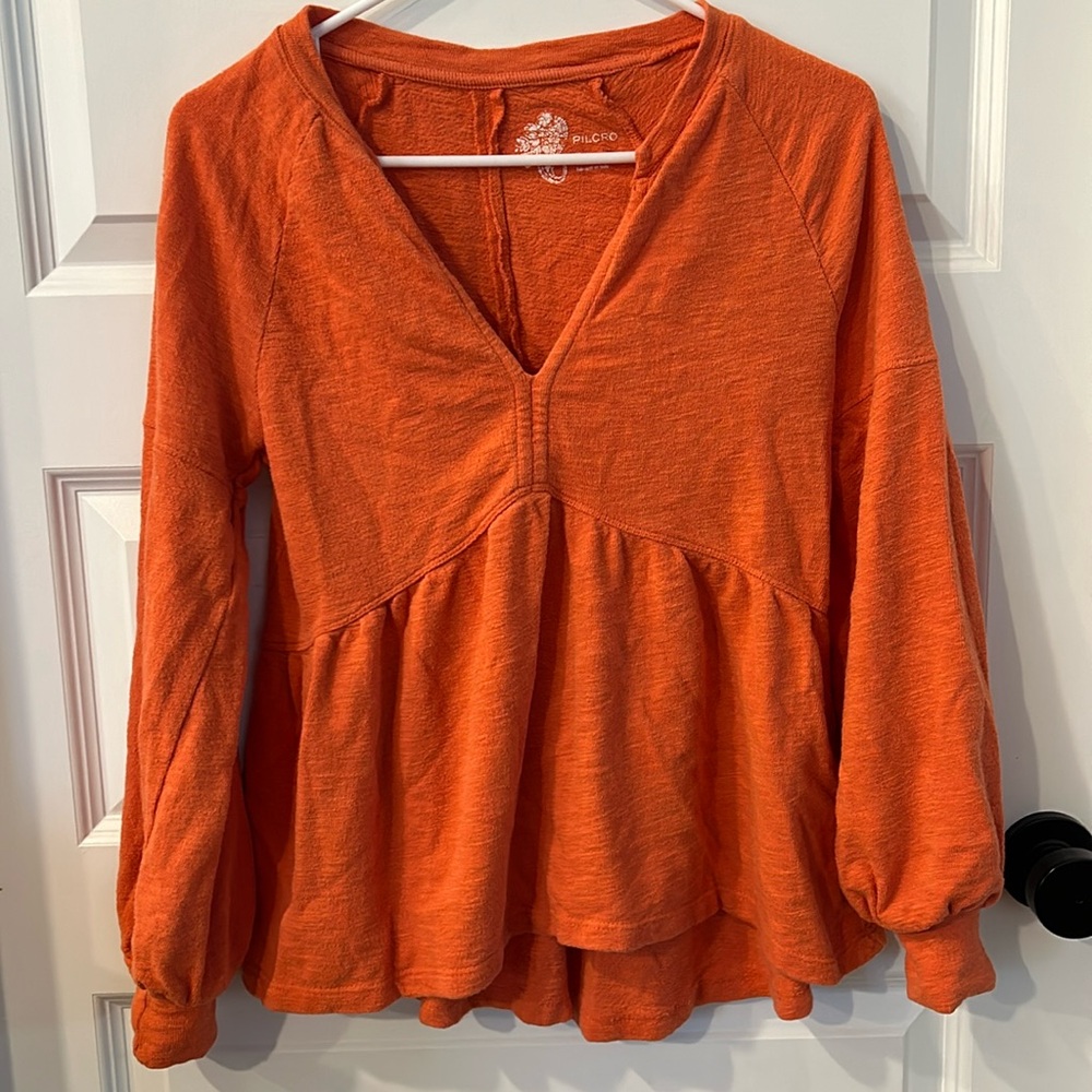 Pilcro Long Sleeve Orange Top
